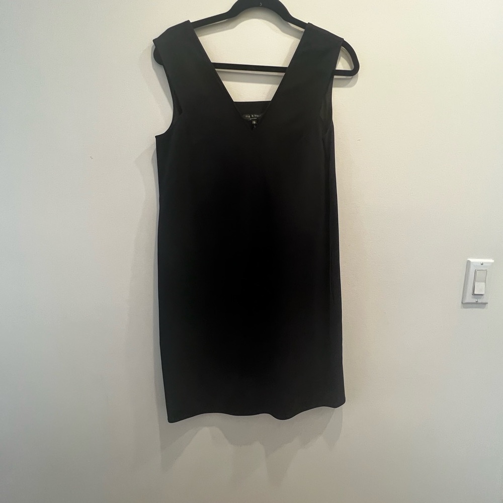 Rag and Bone Black V neck A line dress with hidden pockets - Picture 5 of 7
